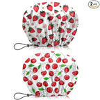 2 PCS Shower Cap Waterproof Double Layer Elastic Adjustable Reusable Hair Bath by BHAHB