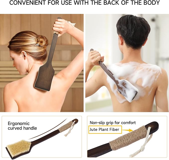 Back Scrubber Shower Brush, Dry Brushing Body Brush - Image 3