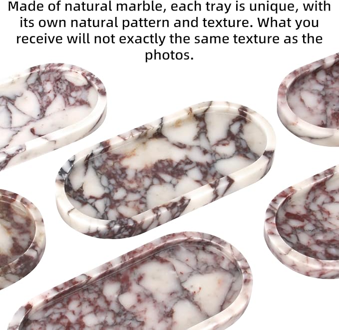 Natural Marble Tray Oval, Bathroom Vanity Tray - Image 4