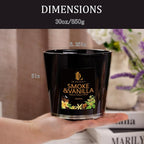 Smoke & Vanilla Scented Candle, Large 30oz Natural Soy Candles, 4-Wick 80 Hour - Image 6