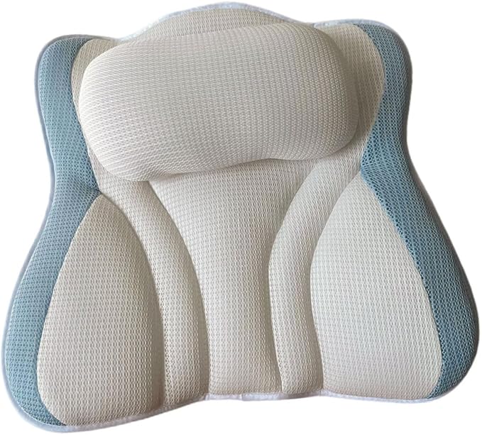 Bath Pillow for Tub with Suction Cups, Mesh Bath Neck Pillow 48x42x10cm by Unknown