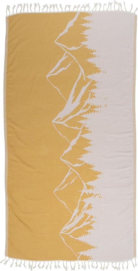 InfuseZen Turkish Towel with Mountain Landscape – 100% Organic Turkish Cotton by InfuseZen