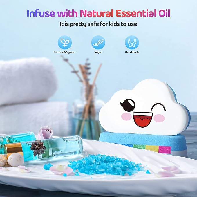 Rainbow Cloud Bath Bomb Gift Set, Bulk Kids Bath Bombs - Image 3