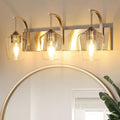 3-Light Brushed Nickel Bathroom Light Fixture by foucasalLighting