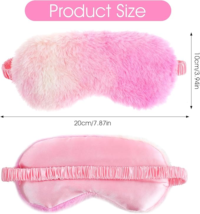 2 Pcs Plush Eye Mask Soft Sleeping Blindfold Eye Cover Comfortable Furry Faux - Image 2