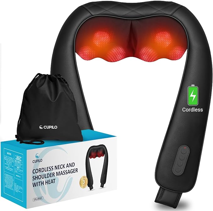 CuPiLo Cordless Neck Massager for Pain Relief Deep Tissue, FSA Eligible HSA by CUPILO
