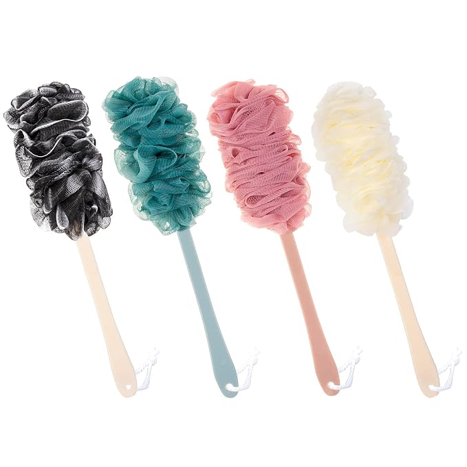 Back Scrubber for Shower, Loofah Long Handle Bath Body Brush, Soft Nylon Mesh by Arswin