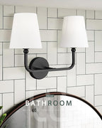 2-Light Bathroom Vanity Light Fixtures in Matte Black Finish, Modern Bedside - Image 3