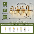 Piepooye Vintage Bathroom Light Fixtures Gold Vanity Light - Image 2
