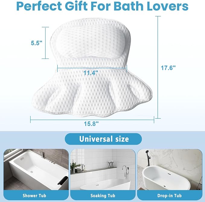 Luxury Bathtub Pillow, 4D Air Mesh Soft Bath Pillow - Image 7