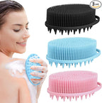 2 in 1 Silicone Body Scrubber Shampoo Brush, Shower Body Scrubber, Silicone by PQRUU