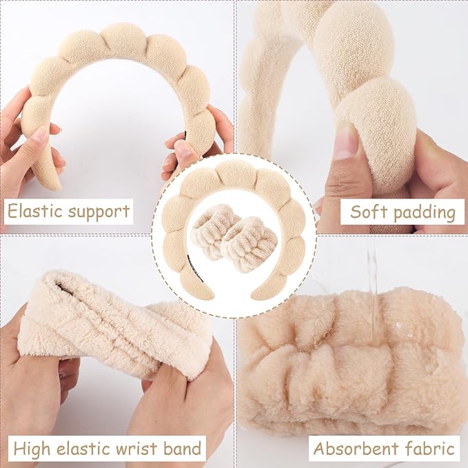 Zkptops Spa Headband for Women Sponge Makeup Skincare Headband Washing Face - Image 5
