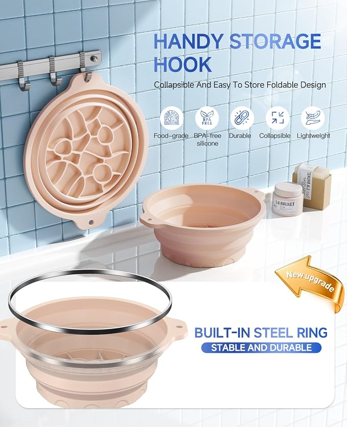 Face Bowl for Ice with Built-in Ice Tray – Collapsible Silicone Facial Ice Bath - Image 4