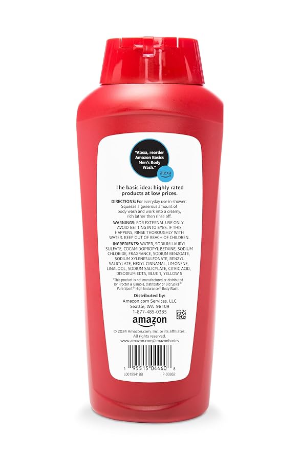 Amazon Basics Men's Body Wash, Sport Scent, Paraben and Phthalate Free - Image 2