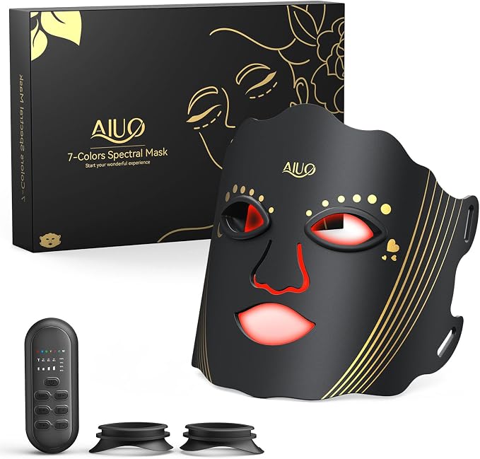 Red Light Therapy for Face, LED Face Mask Light Therapy, Rechargeable Red Light by AIUO