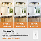 Bathroom Vanity Light, 4-Light Black and Gold Bathroom Light Fixtures - Image 7