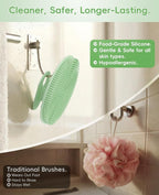 Soft Silicone Shower Brush Body Wash Bath Exfoliating Skin Massage Scrubber - Image 3