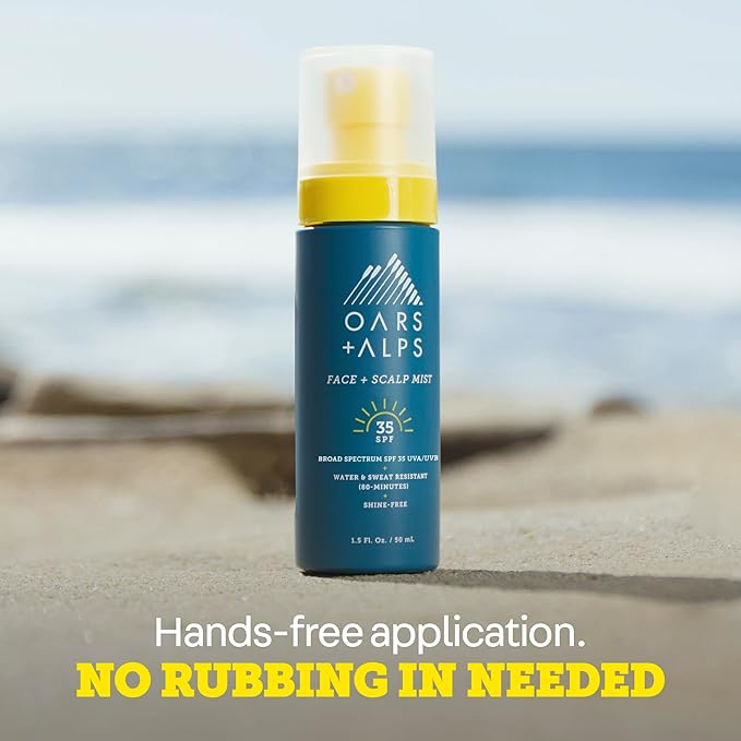 Oars + Alps Face & Scalp Sunscreen Spray Mist, SPF 35 Facial & Hair Sunscreen - Image 5