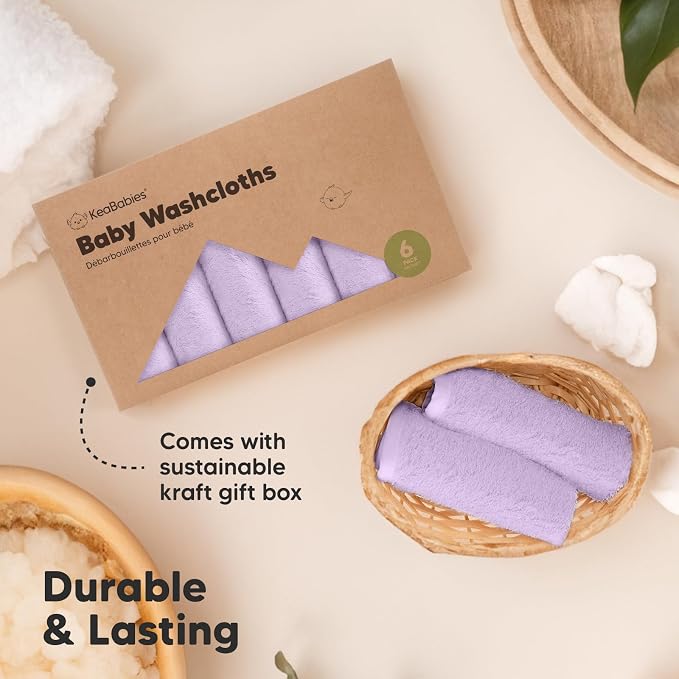 6-Pack Baby Washcloths – Soft Absorbent Viscose from Bamboo Washcloths - Image 7