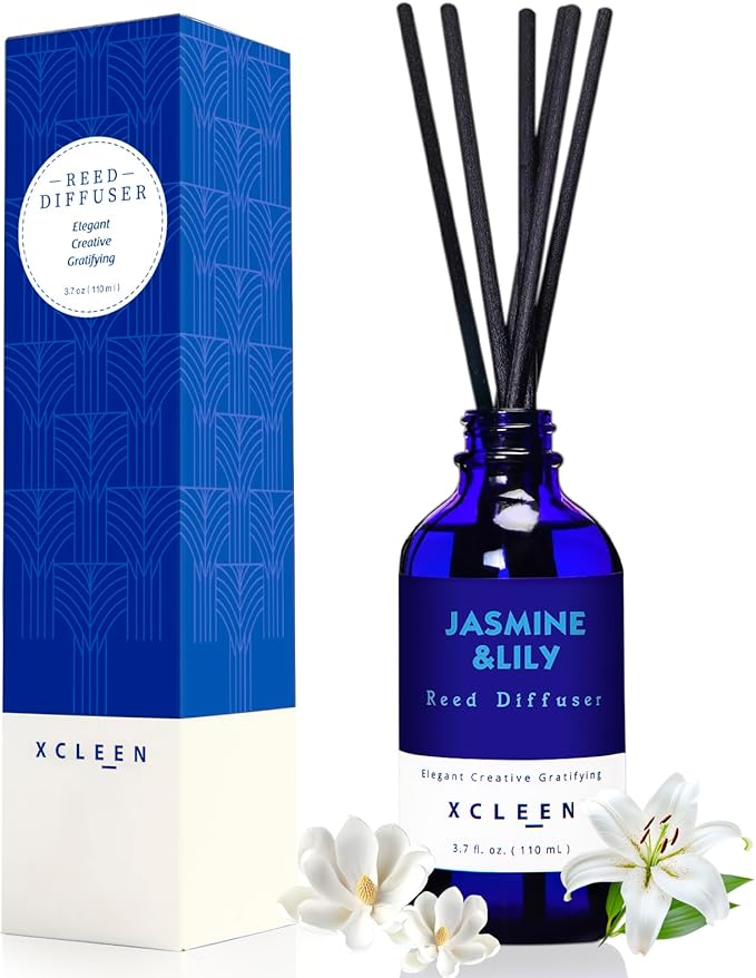 Xcleen Reed Diffuser Set- Jasmine & Lily Scented Diffuser by Xcleen
