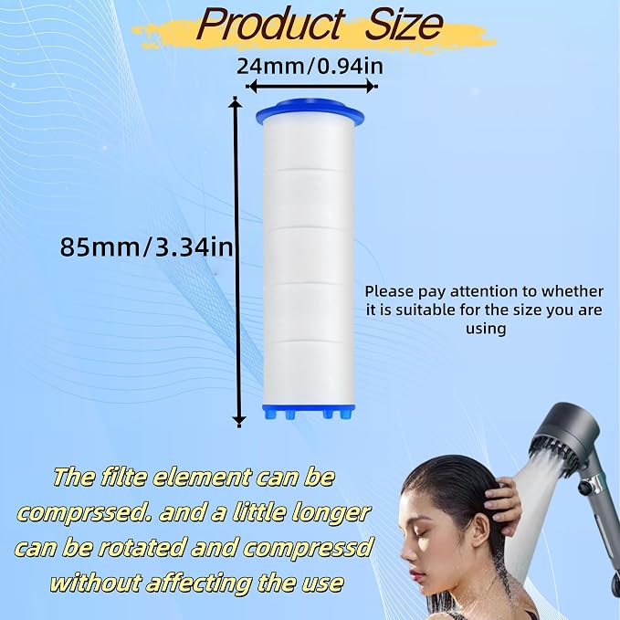 12Pcs 3.34×0.94 Inch Ion Shower Dropse Head Filter PP Cotton Replacement - Image 6