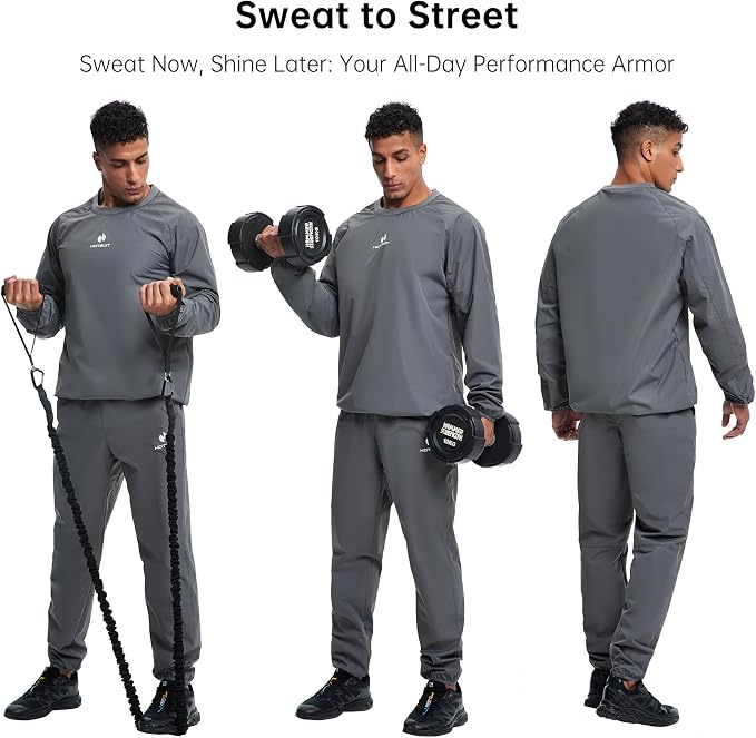 HOTSUIT Men Sauna Suit Sweat Suits Durable Gym Exercise Workout Jacket - Image 3
