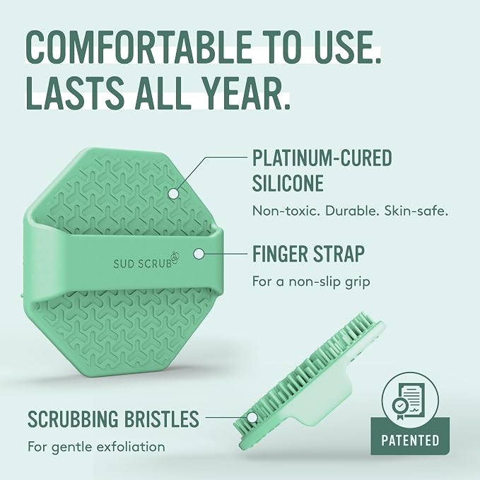 Sud Scrub® Antimicrobial Silicone Face Scrubber, 1 Pack, Gentle Face Exfoliator - Image 4