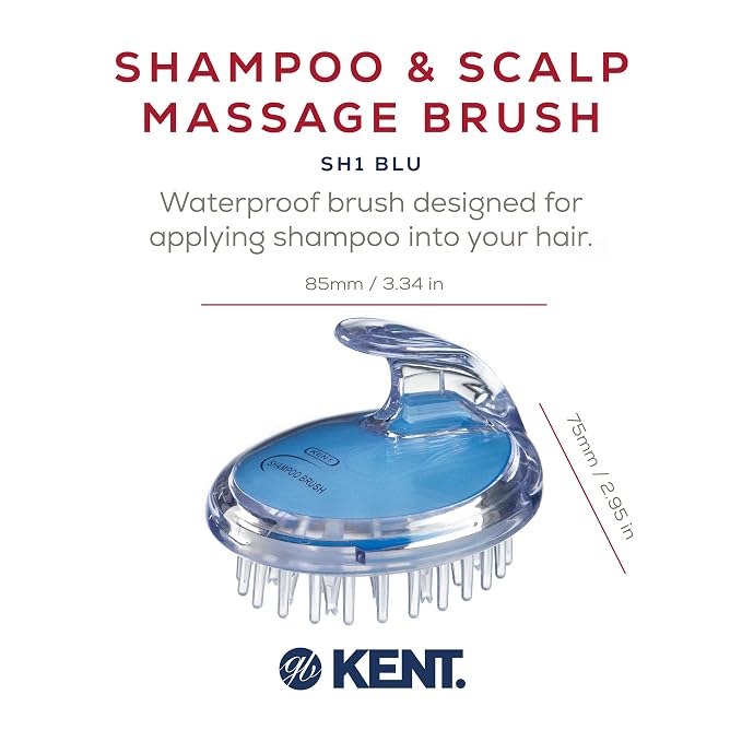 KENT SH1 BLU Scalp Scrubber Hair Brush & Scalp Exfoliator - Image 2