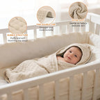 MIGIOL Muslin Hooded Baby Towels 100% Cotton ，Super Soft Muslin Baby Bath Towel - Image 4