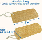 Natural Loofah Sponge, 6“ Natural Loofah Exfoliating Body Scrubber Egyptian - Image 7
