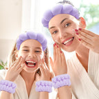 Zkptops Spa Headband for Washing Face Wristband Set Sponge Makeup Skincare - Image 7