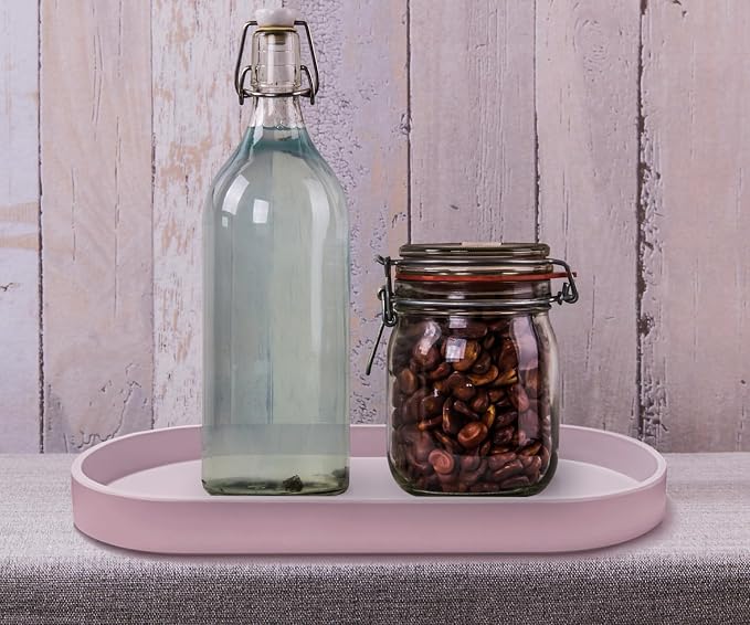 Pink Small Tray, Oval Tray for Kitchen Counter, Bathtub Bathroom Vanity Items - Image 7
