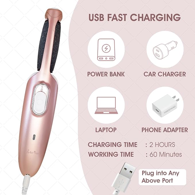Powerful Electric Callus Remover Wand – Rechargeable Foot File, Grinder & - Image 3
