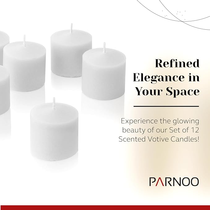 Fresh Linen Scented Votive Candles, Scented 10 Hour Burn Time - Image 2