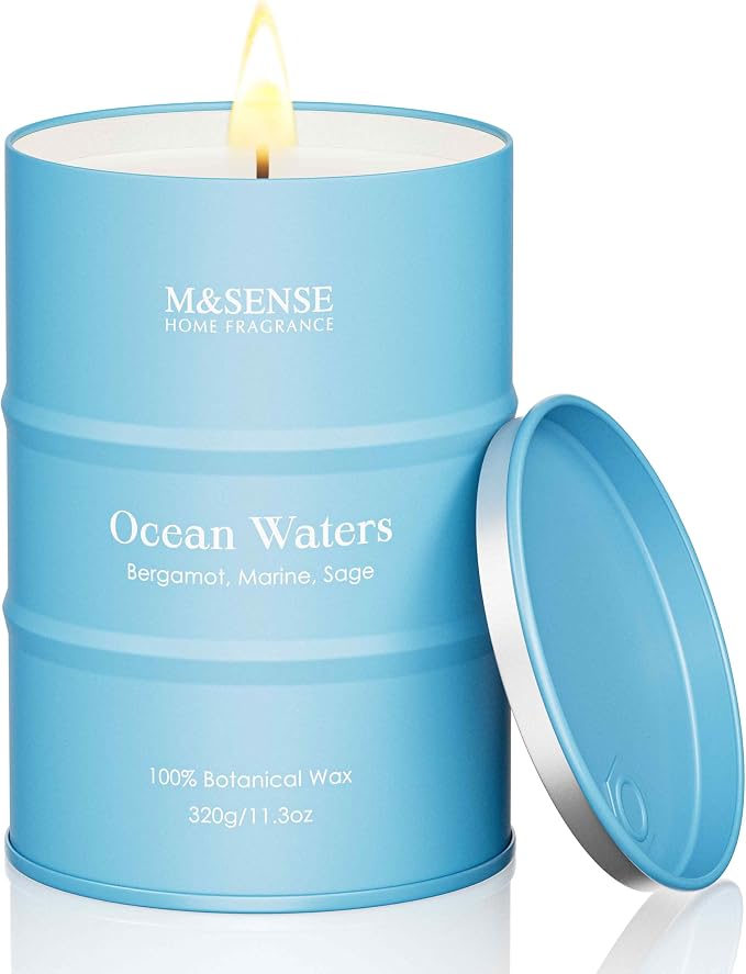 M&SENSE Ocean Waters Scented Candles Summer Soy Candle, Beach Candle by MSENSE