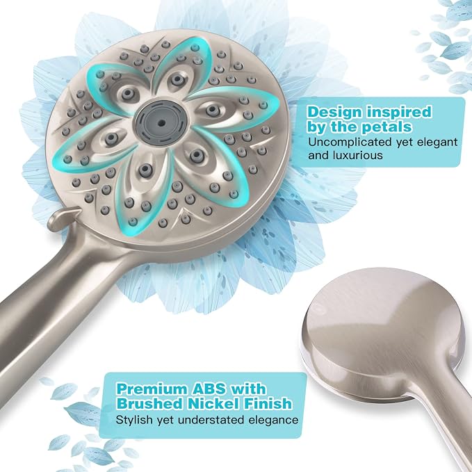 JDO Shower Head with Handheld, High Pressure Handheld Shower Head 6 Settings - Image 3