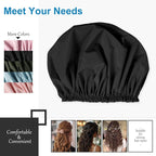 Shower Cap for Women, Double Layer Waterproof Bath Cap, Reusable Hair Protector - Image 7