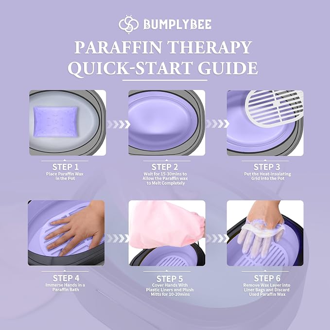 BUMPLYBEE Paraffin Wax for Hand and Feet, 10 Pack Lavender Paraffin Wax Refills - Image 7