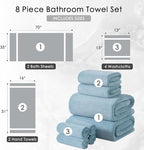 8 Piece Bath Towel Set |2 Oversized Large Bath Sheet, 2 Hand Towels, 4 - Image 5
