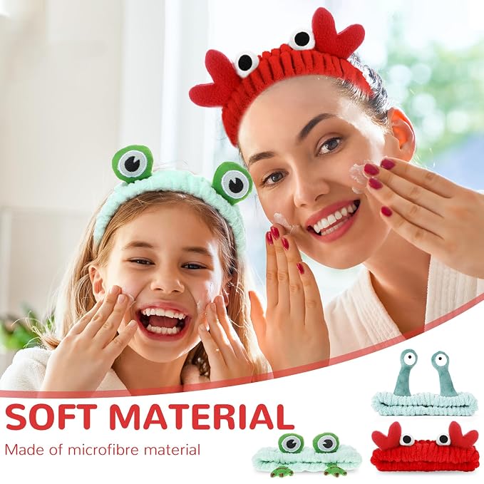 WLLHYF 3 Pack Spa Headband Face Wash Hairband Facial Makeup Head Wraps Cartoon - Image 6