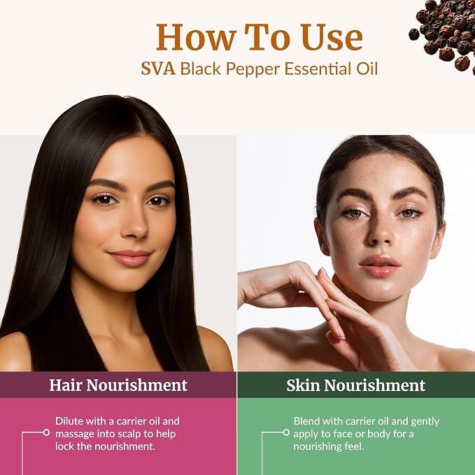 SVA Black Pepper Essential Oil – 4 Fl Oz – 100% Natural Black Pepper Oil - Image 5