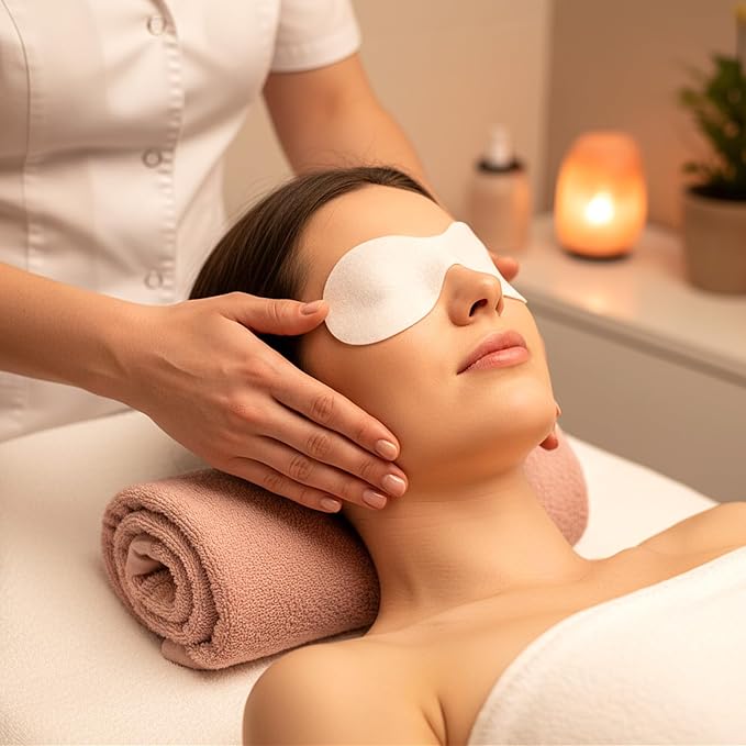100Pack Disposable Eye Mask, Cotton Disposable Eye Mask, Travel and Relaxation - Image 6