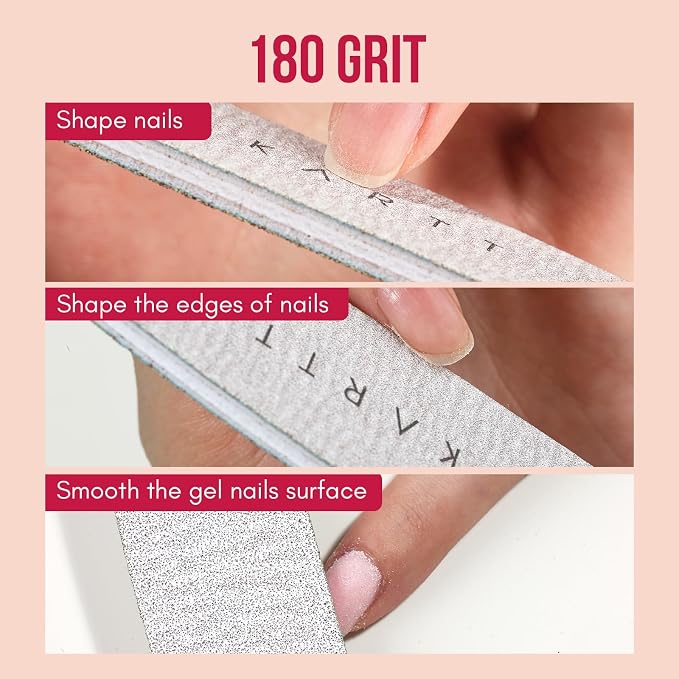 Makartt Nail File, 100/180 Grit 20 Pcs Nail Files - Image 3