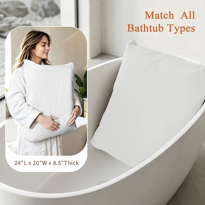 Luxury Bathtub Pillow, Gift for Mother's Day, Neck & Back Support, Quick-Drying - Image 3