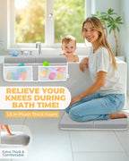 Comfortable Baby Bath Kneeler and Elbow Rest Pad Set – Thick Memory Foam Bath - Image 2