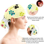 Adjustable Brown Dachshund Dog Blue Surgical Scrub Cap - Image 3