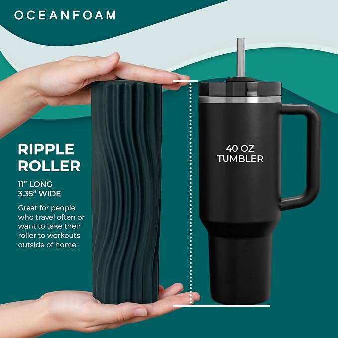 Oceanfoam Ripple Travel Foam Roller Firm Mini Foam Roller - Image 2