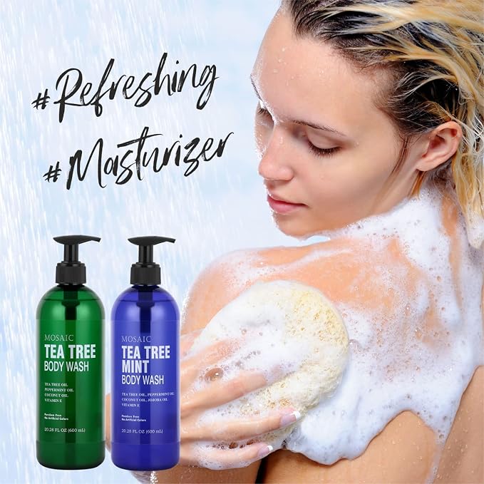 Tea Tree Body Wash with Mint & Shower Gel with Vitamin E - Image 7