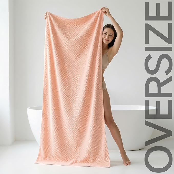 REDKISS Pack of 1 Jumbo Bath Sheet, 40 x 80 Inches Microfiber Oversized Bath - Image 3