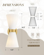 Modern Wall Sconce Set of 2, HWH 2-Light Up Down Wall Light Indoor Vanity Wall - Image 2